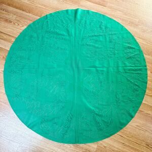 Vintage Christmas Table Cloth Round Holiday Tablecloth 49.5"